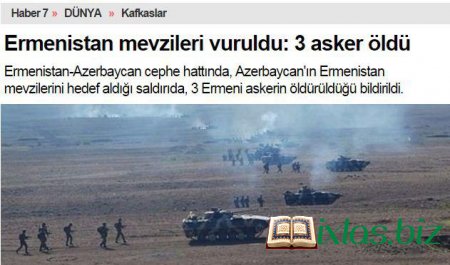 Türkiyə mətbuatı: Ən azı 3 erməni əsgəri öldürüldü